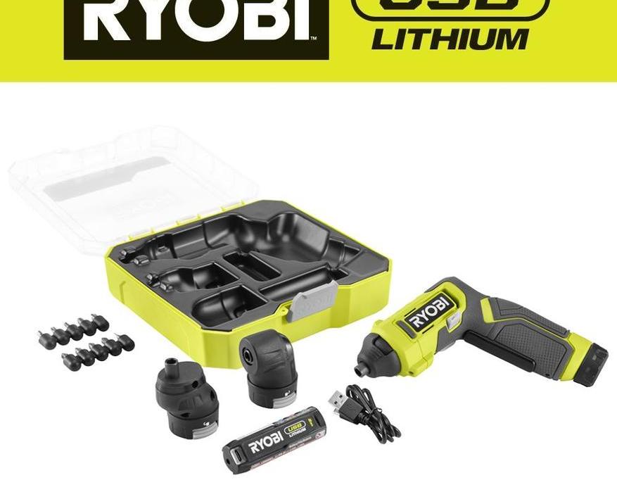 3 сменные головки для работы в труднодоступных местах.</p>
<p>Ryobi выпустила дрель